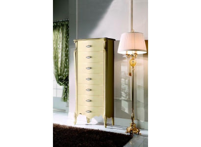 Italian Wood Furniture Chic Chest of drawers 120 cm High with 7 drawers