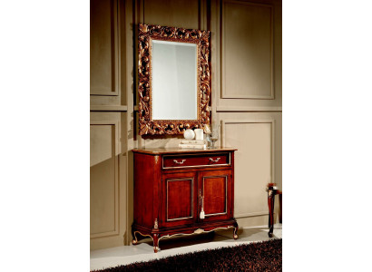 Wood Italian Furniture 2-piece Set Furniture Style Baroque Luxury Chest of drawers with Mirror
