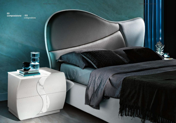 Bedroom Bed Bedside table Chest of drawers Mirror Luxury Suite Double Set 5pcs. new