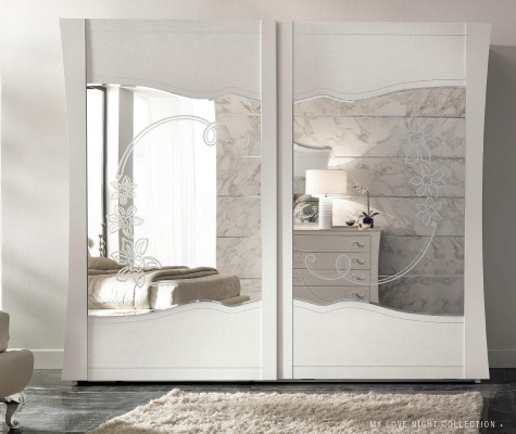 Wardrobe Sliding Doors Bedroom Wood Wardrobe Cabinets Wood Mirror new