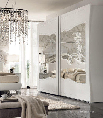 Wardrobe Sliding Doors Bedroom Wood Wardrobe Cabinets Wood Mirror new