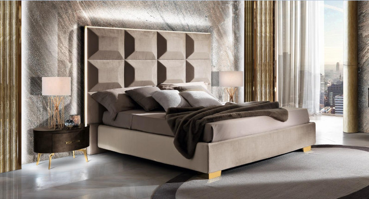 Design Modern Luxury Bedroom Bedside table Beds Bed 3pcs. Bedroom set