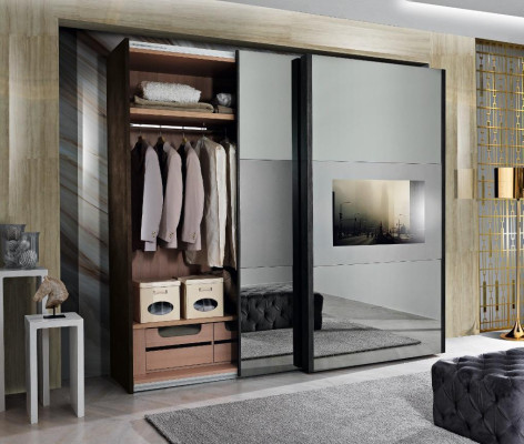 Wardrobe Solid Bedroom Furniture Italy Real wood Wardrobe wooden cabinet
