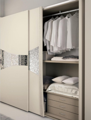 Wardrobe with sliding doors Bedroom Wood Wardrobe Cabinets new Mirror
