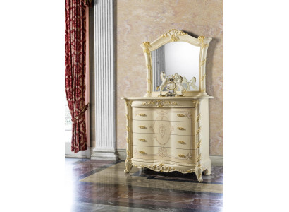 Chests of drawers set Italian furniture 2 pieces. Solid wood chest of drawers with mirror sideboard