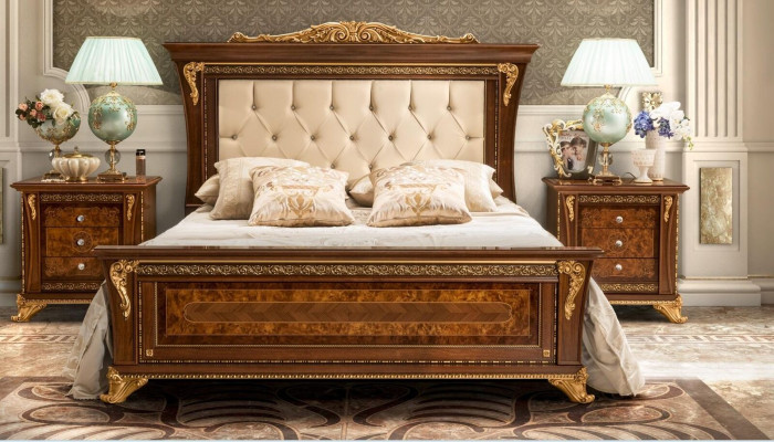 Double bed Solid wood Bedroom Beds Design Bed MobilPiu Luxury