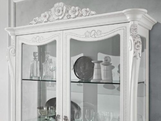 Display case White Glass Cabinet Design Classic Wardrobe Luxury Wood Furniture Showcases new