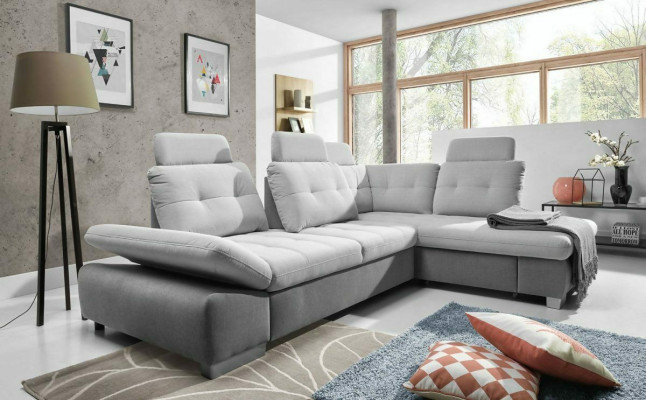 Corner sofa L-shape Sofa Living landscape Suite Fabric Sofas Bed function Sleep Couch