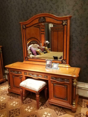 XXL Dressing table with Mirror Elegant Sideboard Bedroom Chest of drawers Baroque Rococo