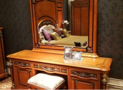 XXL Dressing table with Mirror Elegant Sideboard Bedroom Chest of drawers Baroque Rococo