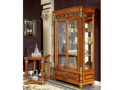 Elegant display case antique style baroque rococo wardrobe showcase living room glass new