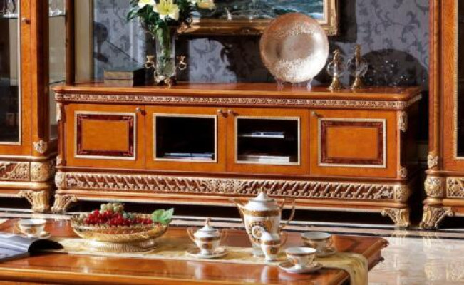 Sideboard TV E62 Lowboard TV cabinet XXL Wardrobe Table Living room Wood Classic Baroque