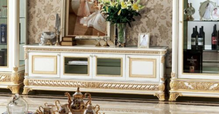 Decorative sideboard TV lowboard TV cabinet XXL wardrobe table wood living room classic