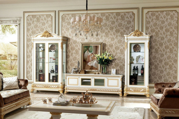Decorative sideboard TV lowboard TV cabinet XXL wardrobe table wood living room classic