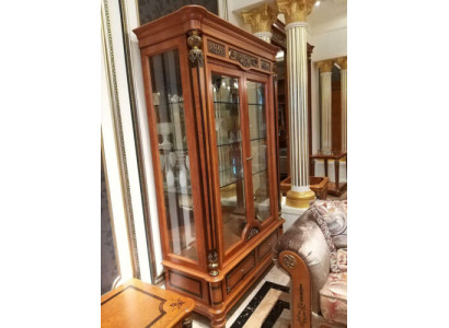 Display case Glass Wardrobe Living room Shop window 2-piece showcases Baroque Rococo