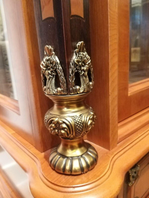 Display case Glass Wardrobe Living room Shop window 2-piece showcases Baroque Rococo