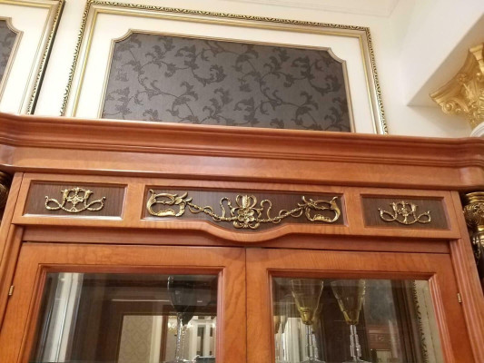 Display case Glass Wardrobe Living room Shop window 2-piece showcases Baroque Rococo