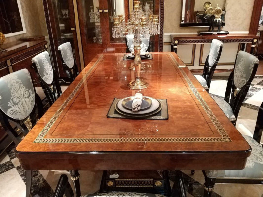 Classic Baroque Rococo Dining table Table Tables wooden table XXL 240 x 120cm Wood