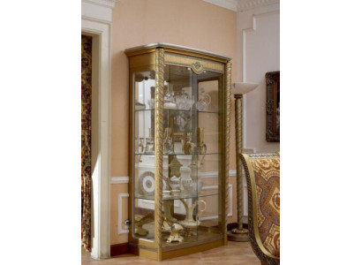Display case Showcases Wardrobe Glass cabinet Living room Shelf Baroque Rococo Real Wood