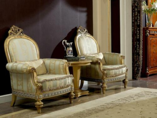 Royal Armchair Carvings Baroque Rococo Antique Style Sofa Couch Throne Furniture