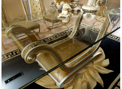 Classic r Designer XXL Big Table Glass Table Tables Dining room Baroque Rococo new