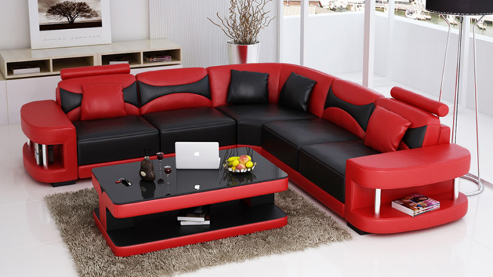 Design Corner sofa Leather Sofa Couch Upholstery Corner Seat Living landscape Suite