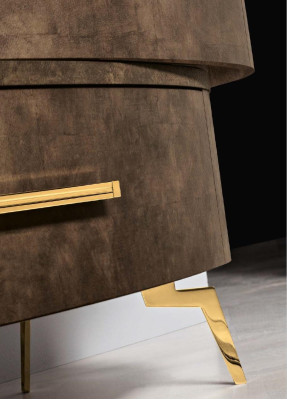 Chest of drawers with Mirror Chests of drawers Bedroom Wardrobe Wood Modern Design Brown Set