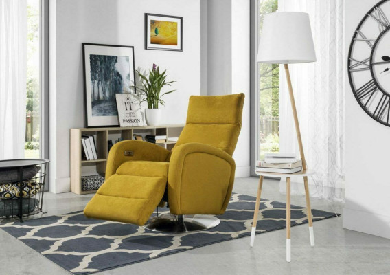 Armchair Lounge Designer Chair Upholstery Sofa 1 Seater Relax Swivel TV Fabric