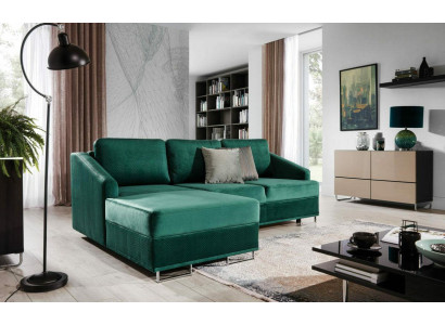 Luxury Corner sofa Couch - Emerald Green Sofa Upholstery Corner suite Bed function new