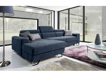 Stylish, very soft, ultra comfortable corner sofa in fashionable and luxurious upholstery