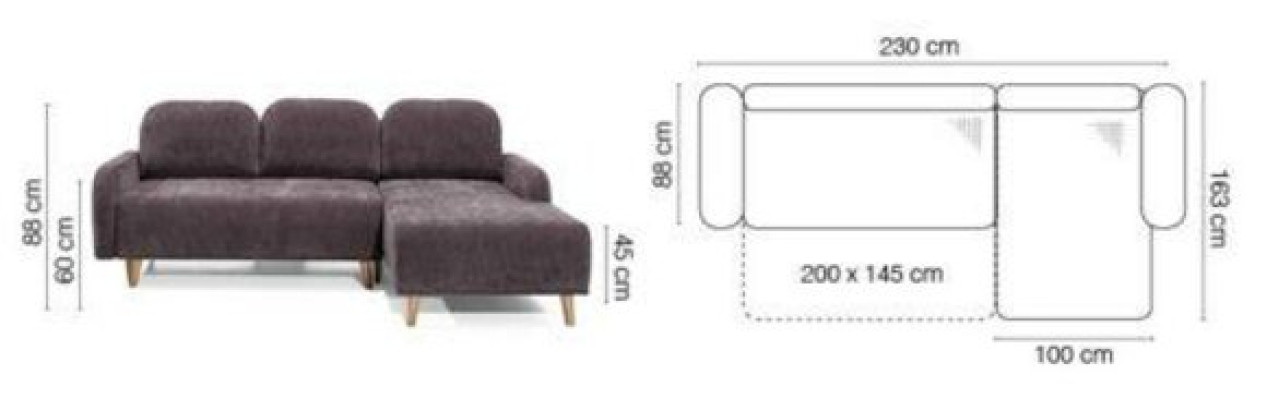 Comfort ables corner sofa combines modern and functional design