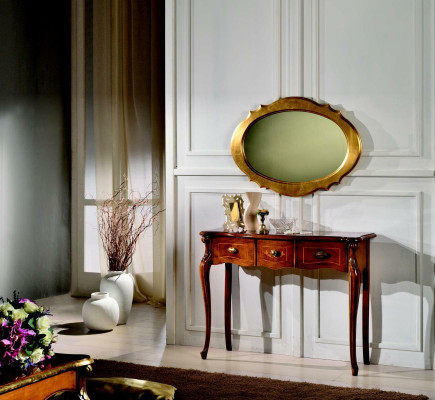 Furniture Style Baroque Console table Mirror Wood Italian Tables Group