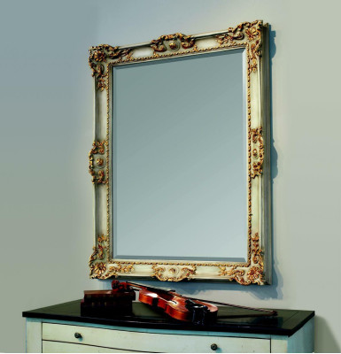 Mirror Wall mirror Designer Floorboards Living room Bathroom Wood Design 88x118 Baroque