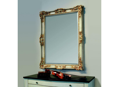 Mirror Wall mirror Designer Floorboards Living room Bathroom Wood Design 88x118 Baroque