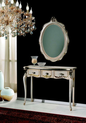 Furniture Baroque Luxury Console table wall table Table White Classic r Wood 106 cm