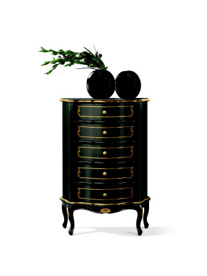 Italian Furniture Style Baroque Black Designer Wardrobe Chest of drawers Furniture