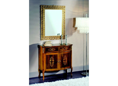 Chest of drawers Wood Furniture Baroque with Mirror Luxury Italian Furniture 2-piece Suite
