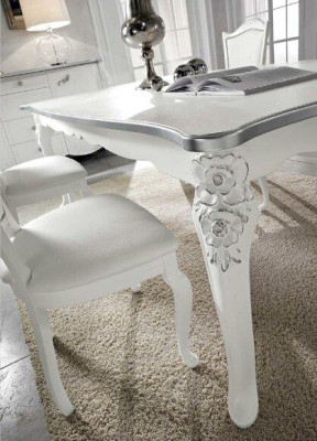 Dining table Real wood Furniture White Table Dining room Classic Dining tables Tables Wood