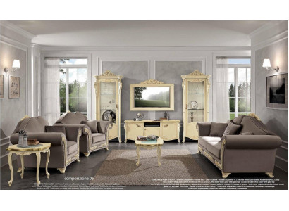 tv Wardrobe Wood TV cabinet Wall unit Living room Classic Design Set 2pcs. Beige new