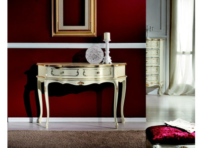 Design Furniture Style Baroque Luxury Console table White Wood Italian Table Tables