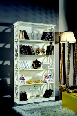 Design Luxury Books Shelves White Classic n Style Wardrobe Wood Italian