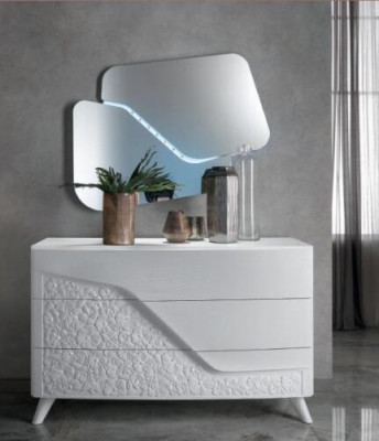 Chest of drawers with Mirror Wood Chests of drawers Furniture Wardrobe Bedroom White Sideboard new