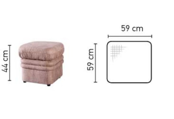Lounge Stool XXL Club Footstool Ottoman Pufa Fabric Textile Design