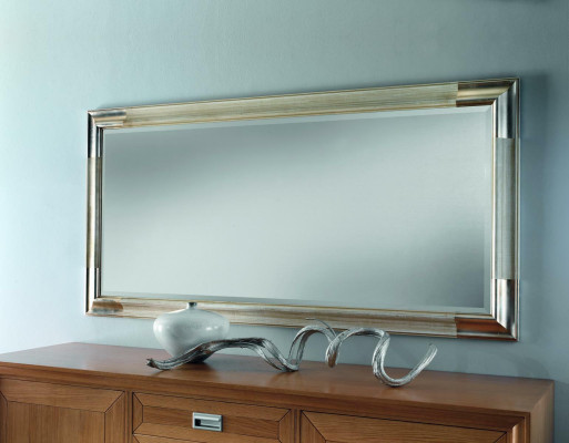 Designer Mirror Sideboard Baroque Mirror Living Room Shelf Luxury Mirror Silver