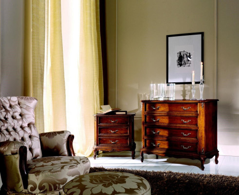 Design Furniture Style Baroque Small Chest of drawers Brown Luxury Wood Italian