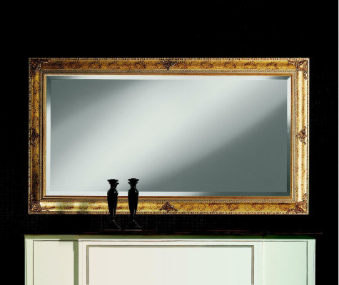 Wall mirror Wood Frame Hanging Mirror Golden Mirror Wall mirror Living room new