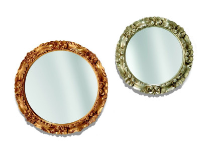 Classic r Wall mirror Wooden Frame Mirror Furniture Round 65cm Glass Design Round new