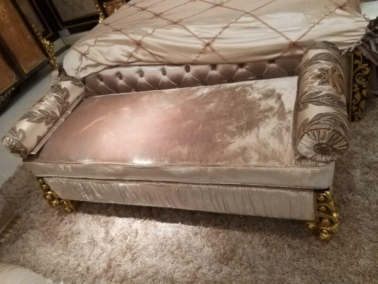 Chaise lounge antique style sofa lounger textile couch loungers chaise rococo baroque