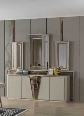 Sideboard Chest of drawers Living room Wood Modern Beige Luxury Cabinets Design