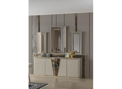 Sideboard Chest of drawers Living room Wood Modern Beige Luxury Cabinets Design